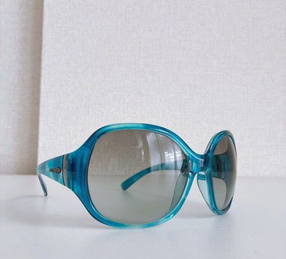 Arnette Y2K Oversized Sunglasses Clear Blue Gradation Lens Womens 4.9in Vintage