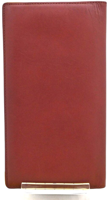 Cartier Must de Cartier Long Wallet Bordeaux Leather Gold HW 7.2x4.1x0.3" Auth