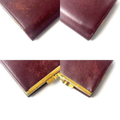 Cartier Must de Cartier Trifold Coin Wallet Bordeaux Leather Gold HW Authentic