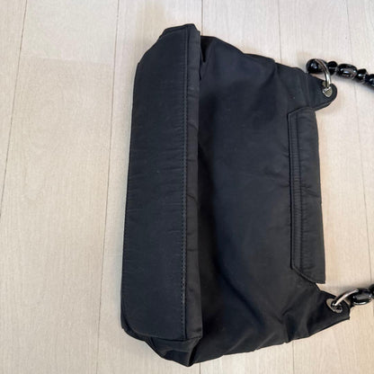 Christian Dior Malice Pearl Nylon Hobo Bag Black Beaded Handle Galliano Vintage