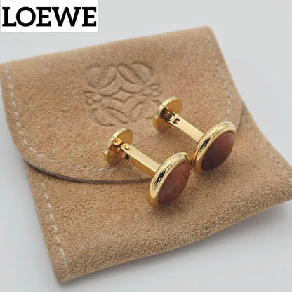 Excellent Loewe Gold Tone Metal Round Cufflinks Pouch