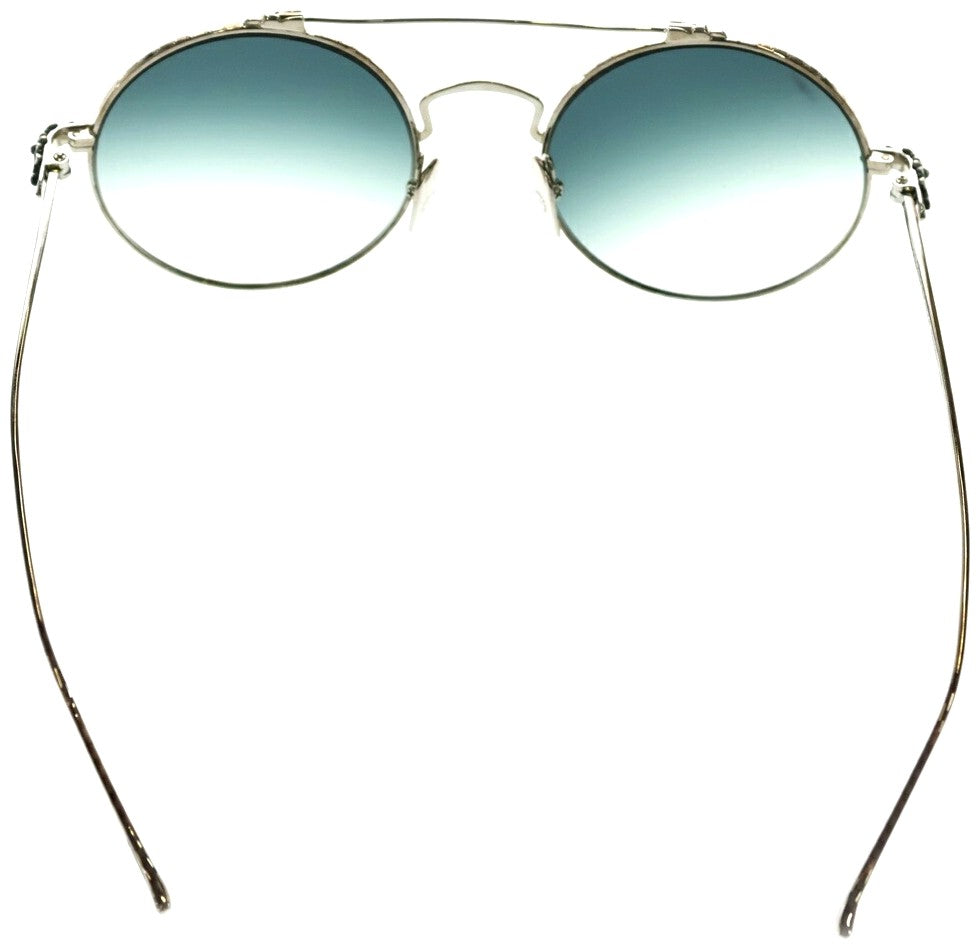 Chrome Hearts PRAWN QUEEN Double Bridge Round Sunglasses Silver 54mm Japan Used
