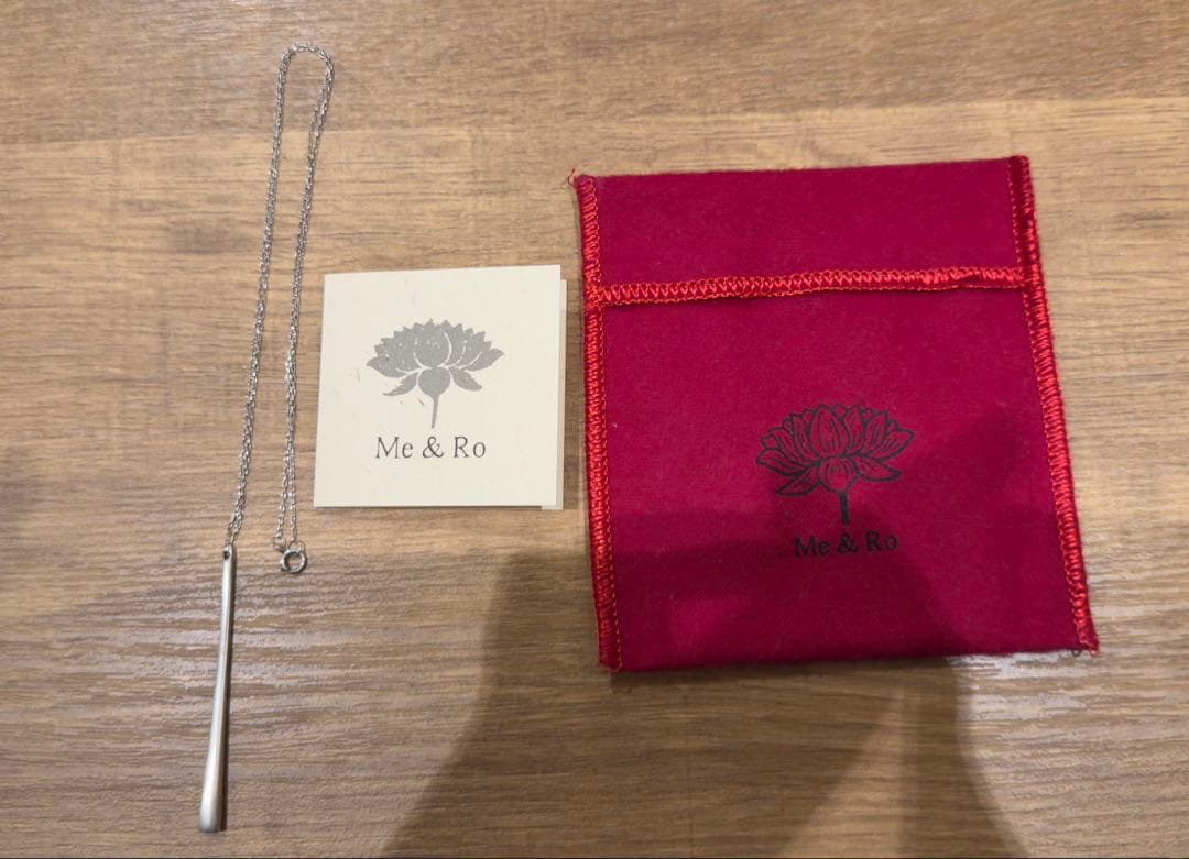 Me and Ro Silver Matte Necklace Vertical Line Pendant 5.5cm 2.2" Top 45cm Mint!