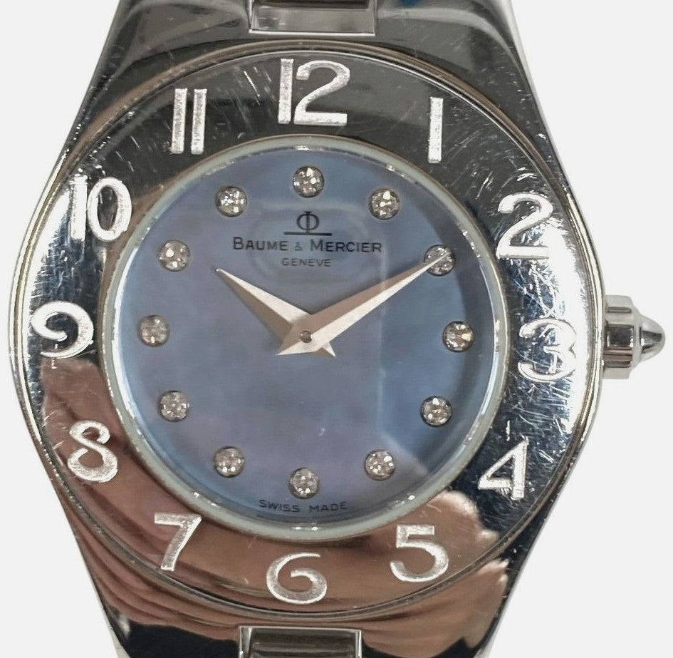Baume & Mercier Linea 69650 Ladies Watch MOP Dial 12P Diamond SS Silver Swiss