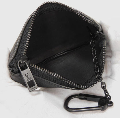 Louis Vuitton Aerogram Pochette Cle Key Coin Case M81031 Black Taurillon Noir