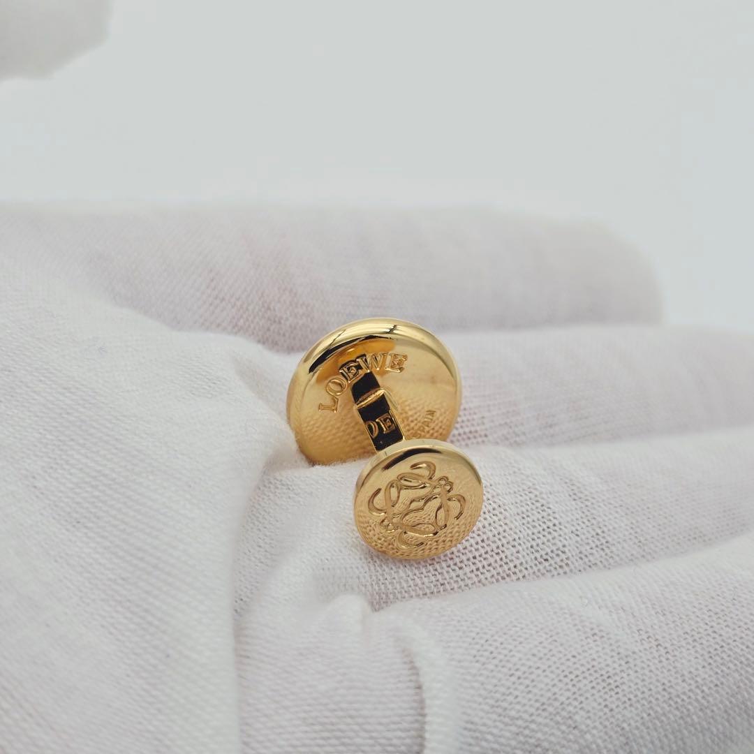 Excellent Loewe Gold Tone Metal Round Cufflinks Pouch