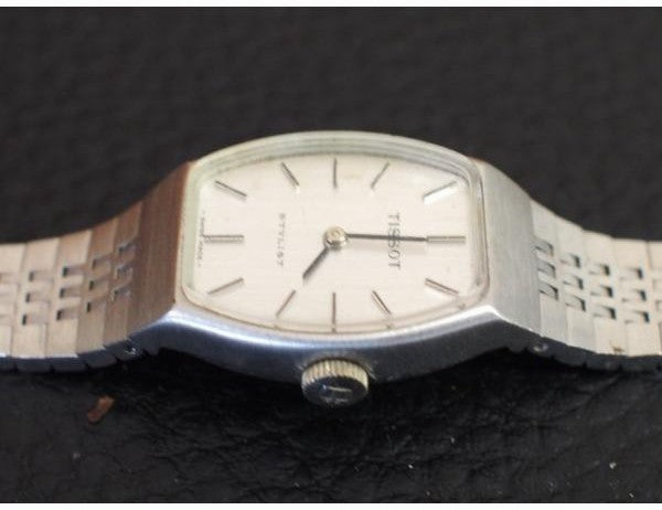 TISSOT Stylist Vintage Hand-Winding Bracelet Watch Silver SS Ladies Swiss Made
