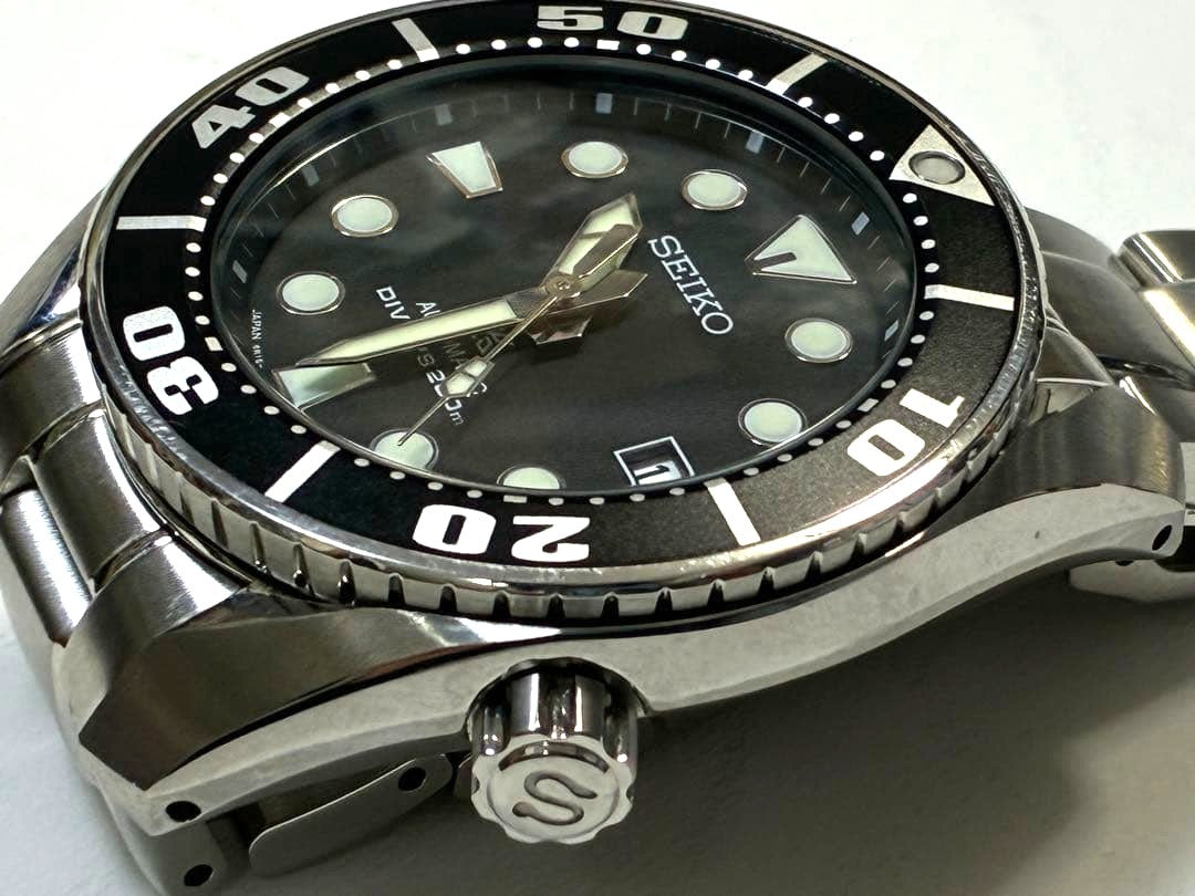 SEIKO Prospex Sumo Diver 200m Automatic Watch Black Steel SBDC031 6R15 Japan