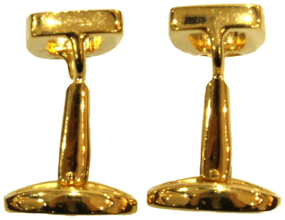 GUCCI Gold Tone Stirrup Cufflinks Mens Suit Accessory Italy Authentic 0.4x0.6in