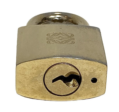 Loewe Cadena Padlock Key Clochette Gold Tone Bag Charm 3.7x2x1 cm 1.5x0.8x0.4"