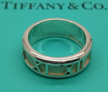 Tiffany & Co Atlas Ring Sterling Silver 925 Band US5 EU49 Authentic Vintage