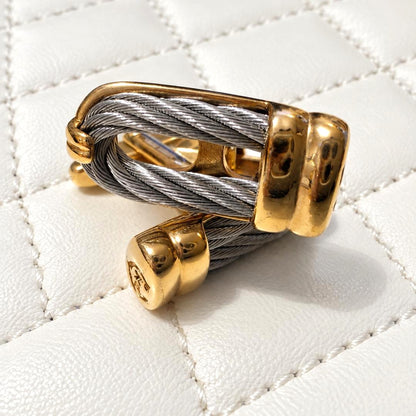 PHILIPPE CHARRIOL Cufflinks Gold Silver Tone Wire Cable Metal Men's Vintage