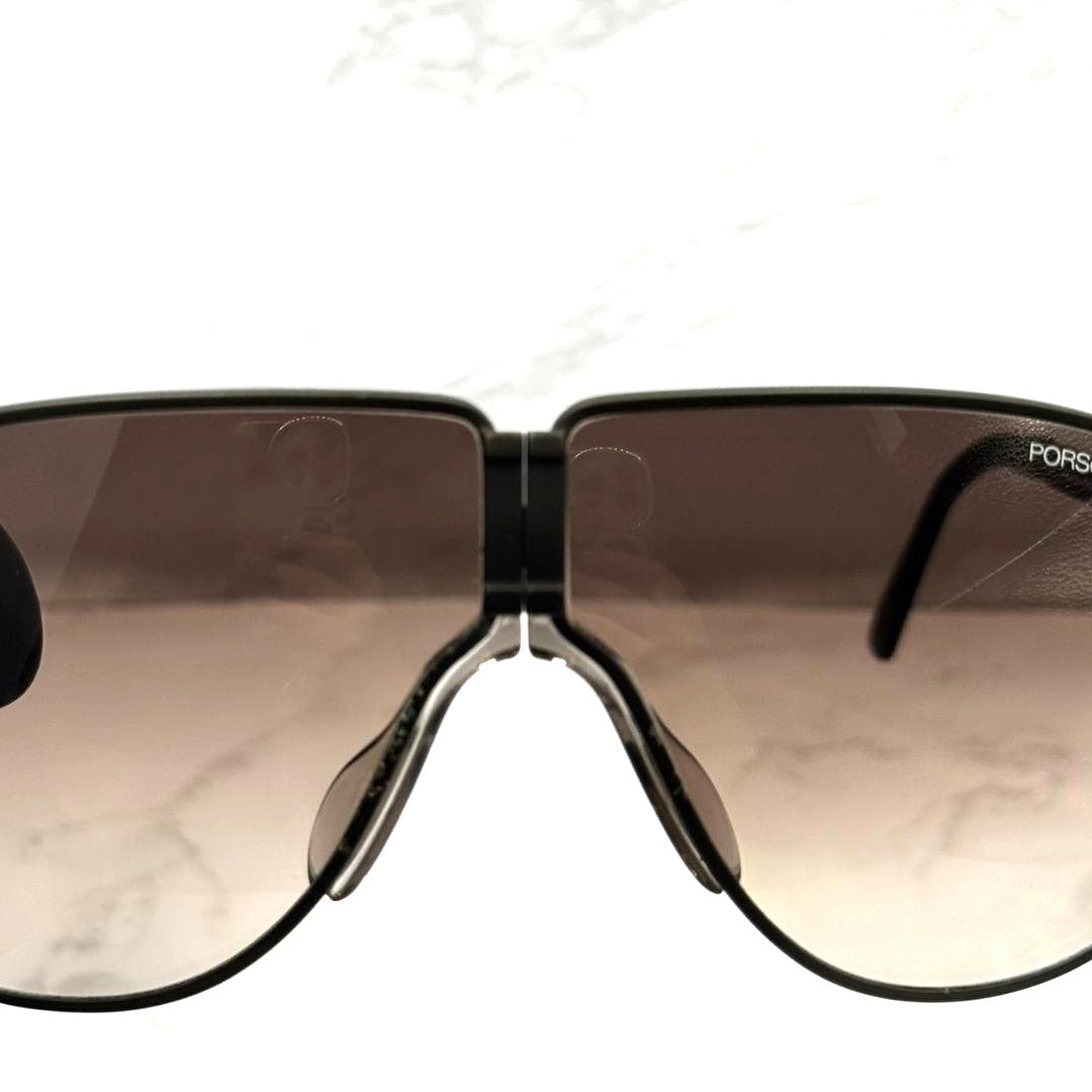 PORSCHE DESIGN Carrera 5622 Folding Sunglasses Black Frame Brown Gradient Lens