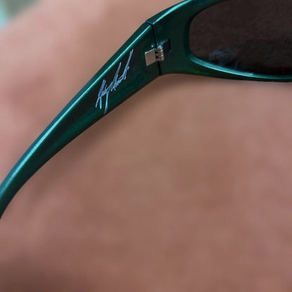 Arnette Catfish Vintage 90s Sunglasses Green Frame Dark Lens Skater Surfer