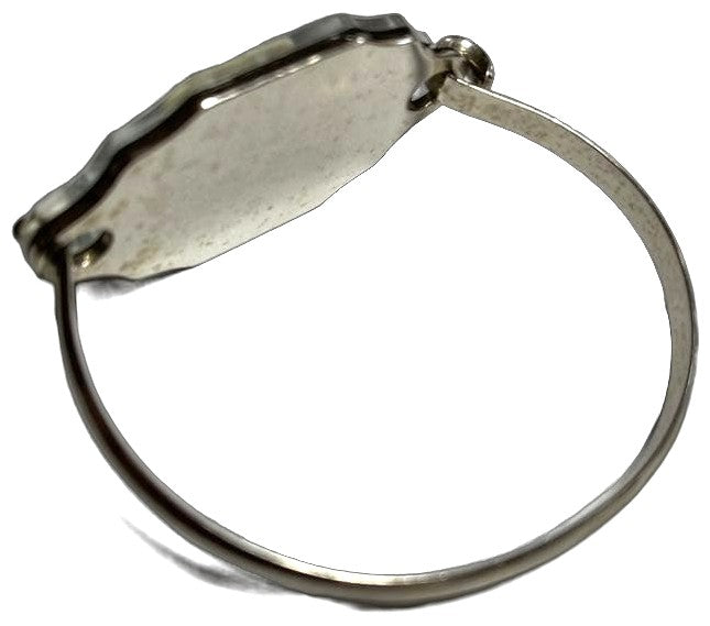 CHANEL CC Logo Mirror Bangle Bracelet Silver Vintage Wrist 14.5cm(5.7in) Used
