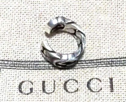 Gucci Interlocking G Ear Cuff Silver 925 Earring Used Authentic Made In Italy