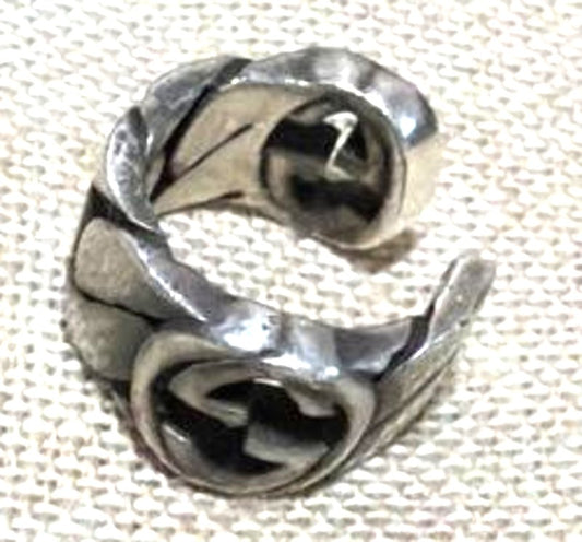 Gucci Interlocking G Ear Cuff Silver 925 Earring Used Authentic Made In Italy