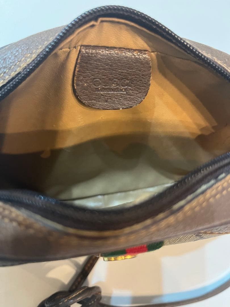Gucci Authentic Vtg GG Canvas Sherry Line Mini Shoulder Bag Brown 13x19x4 cm