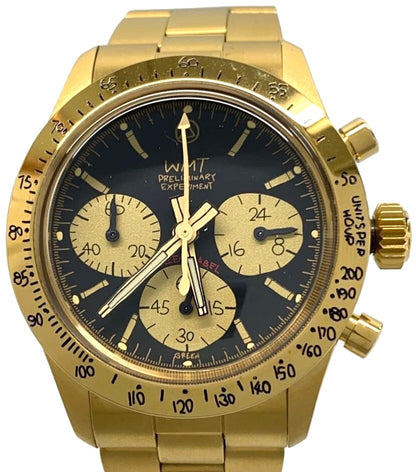 WMT Watches Preliminary Experiment Chronograph Gold Tone Quartz Watch Daytona
