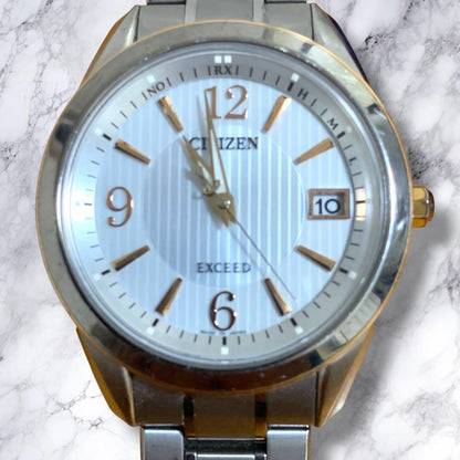 CITIZEN Exceed EBG74-5072 Eco-Drive Mens Watch White Dial Titanium Bracelet