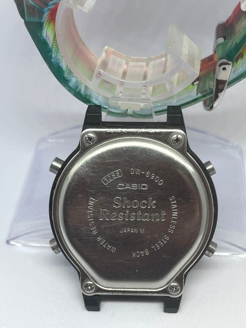 CASIO G-SHOCK DW-6900 Fox Fire Men's Digital Watch Clear Multicolor Resin Band