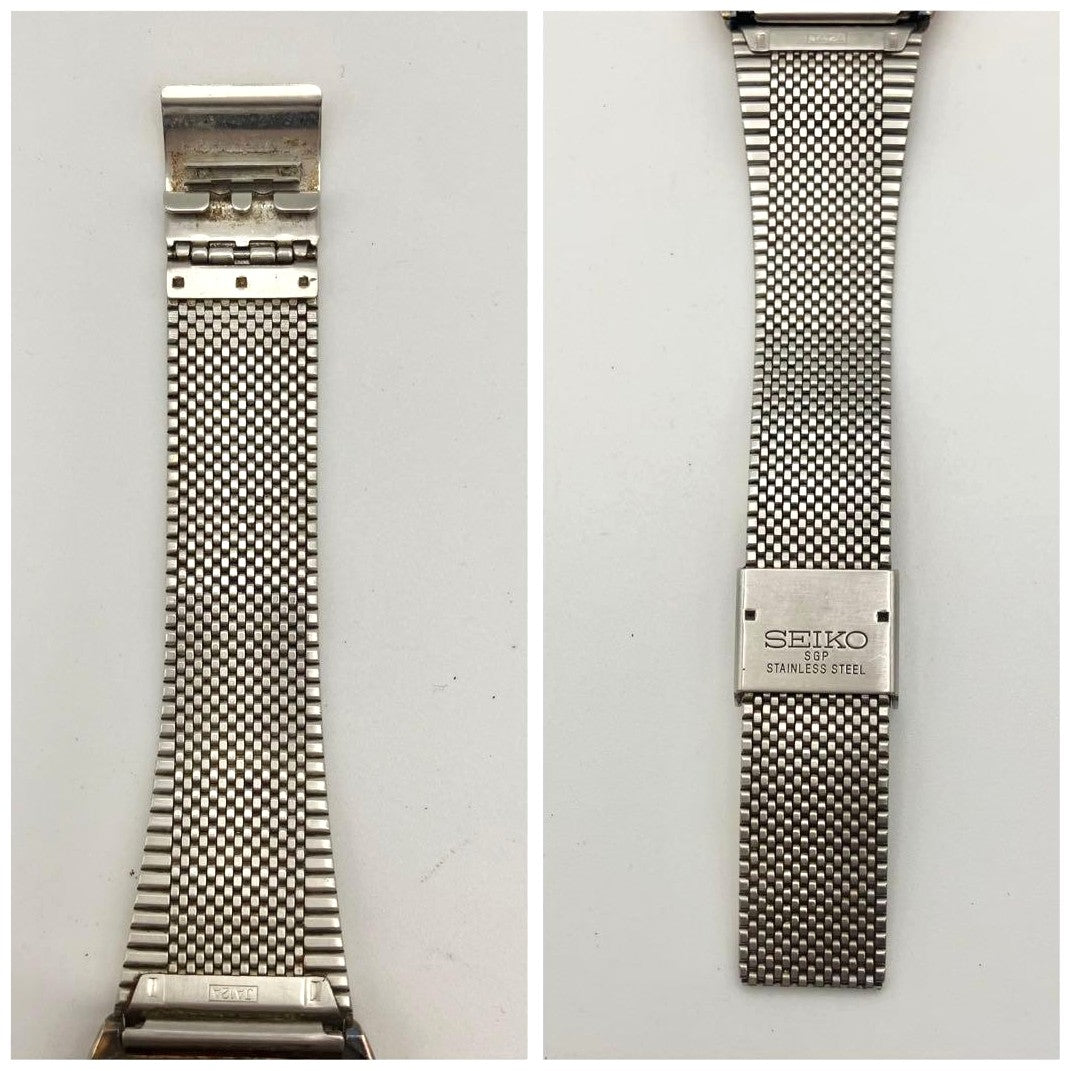SEIKO Quartz Mens Square Gold Tone Dress Watch Vintage Analog Japan Used