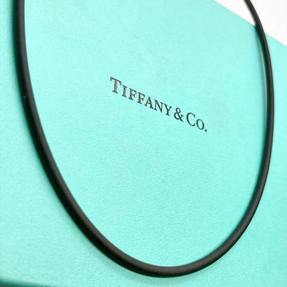 Tiffany & Co Rubber Sterling Silver 925 Necklace 54cm 21in 2.4mm 0.09in