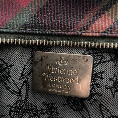Vivienne Westwood Auth Derby Check Handbag Yasmin 40x29.5x18 cm 15.7x11.6x7.1"