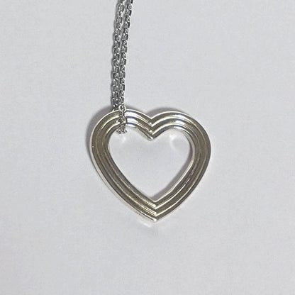 Tiffany & Co x Menard Sterling Silver 925 Open Heart Necklace Top Charm