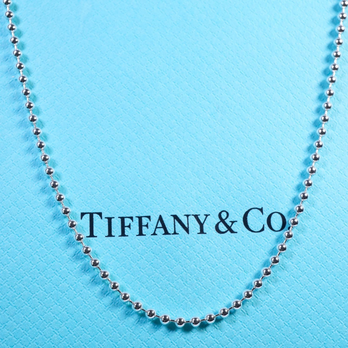 Excellent Tiffany & Co Sterling Silver 925 Long Ball Chain Necklace 88cm 34.6in