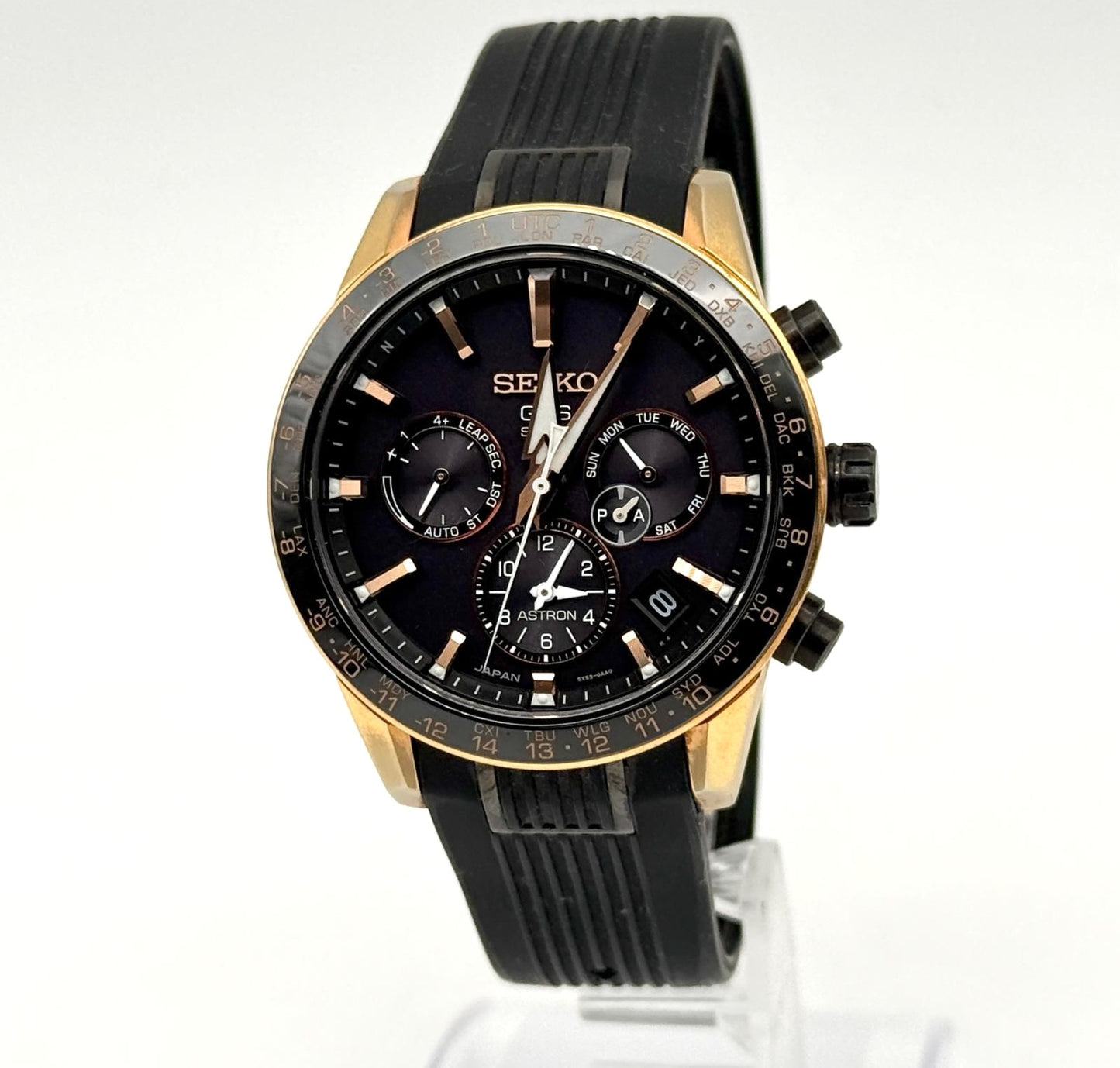 Seiko Astron SBXC006 5X53-0AB0 GPS Solar Radio Black Dial Mens Watch Japan Used