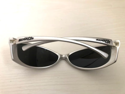ARNETTE Vintage Wraparound Sunglasses Silver Frame Dark Lens Y2K Sporty Style
