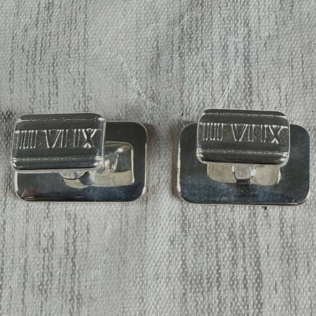 Tiffany & Co Atlas Cufflinks Sterling Silver 925 Dress Shirt 1.7x1.0cm 0.7x0.4in