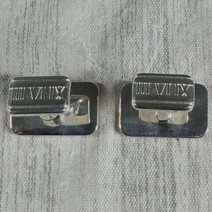Tiffany & Co Atlas Cufflinks Sterling Silver 925 Dress Shirt 1.7x1.0cm 0.7x0.4in