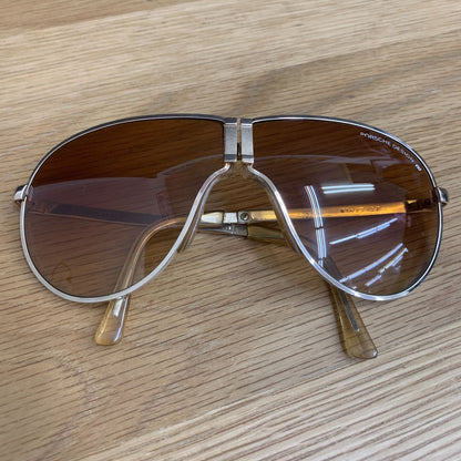 CARRERA PORSCHE DESIGN 81-23132 Folding Sunglasses Silver Gold Vintage Austria