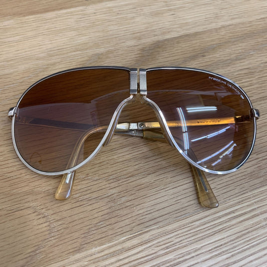 CARRERA PORSCHE DESIGN 81-23132 Folding Sunglasses Silver Gold Vintage Austria