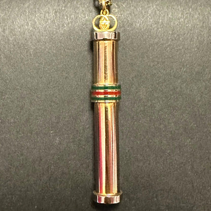 GUCCI Old Gucci Perfume Bottle Atomizer Necklace GP Gold Green Red Sherry Line