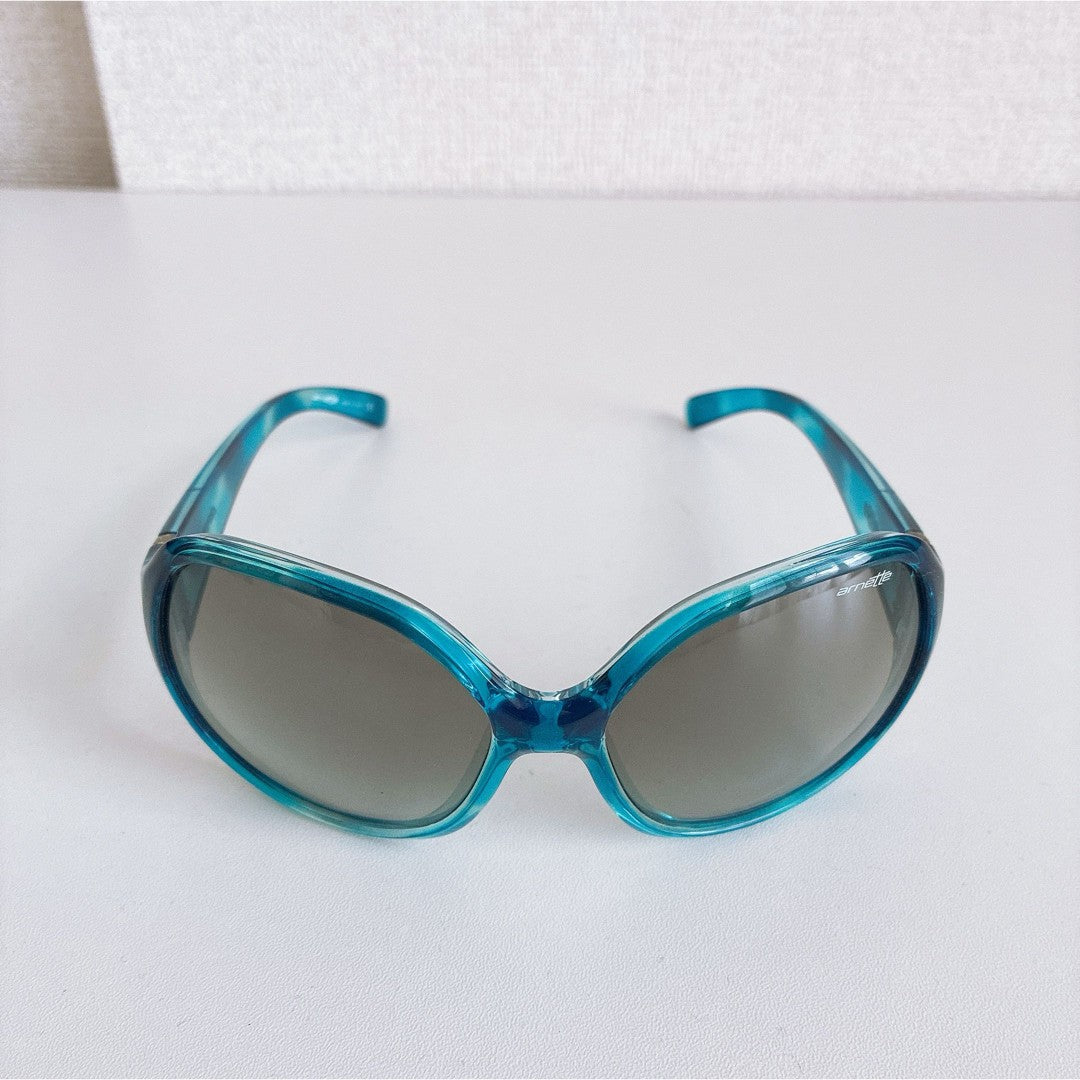Arnette Y2K Oversized Sunglasses Clear Blue Gradient Lens Women Japan Vintage