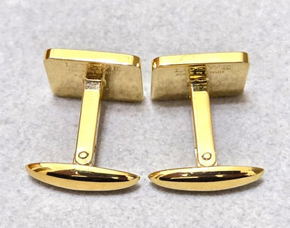 Loewe Anagram Gold Tone Metal Square Cufflinks Gold/Black