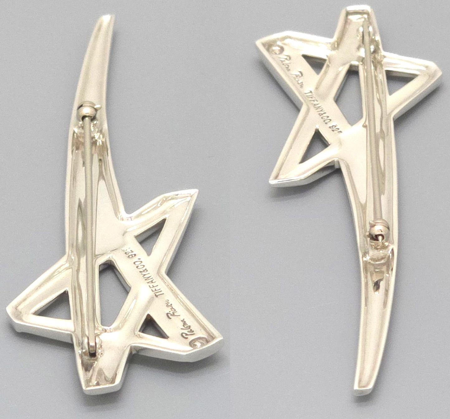 Tiffany & Co Paloma Picasso Shooting Star Brooch Pin Sterling Silver 925 8.24cm