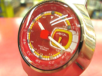 ALBA AKA Quartz Analog Watch Red Dial 10BAR Water Resist Vintage Japan Retro