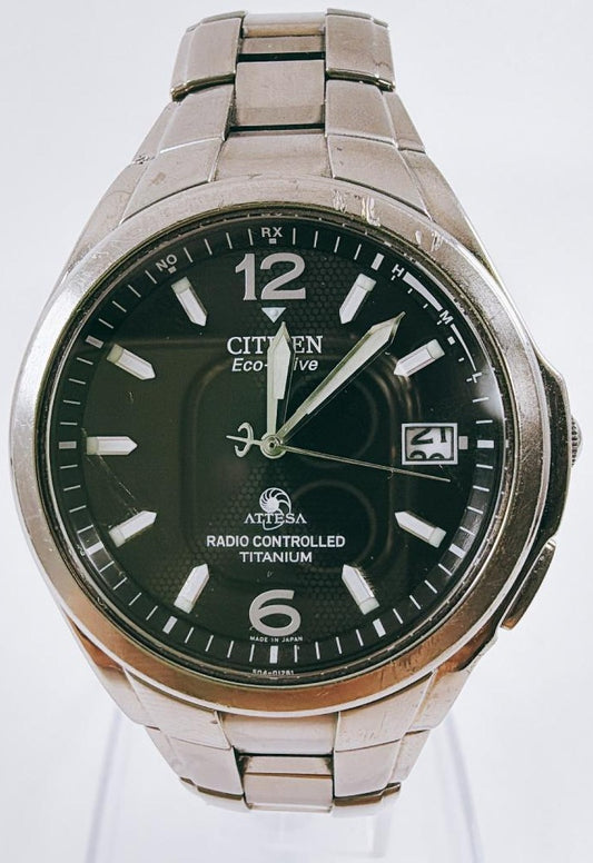 CITIZEN ATTESA ATD53-2611 Eco-Drive Radio Controlled Titanium Mens Watch 38mm