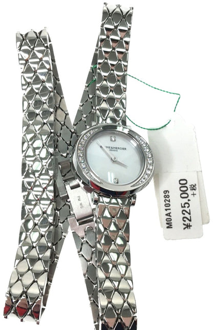 Baume & Mercier Promesse M0A10289 Ladies Watch Diamond Bezel MOP 24mm Swiss Used