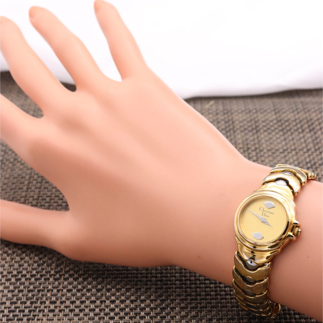 Christian Dior 3014 Vintage Ladies Watch Gold Plated Quartz Swiss New Battery