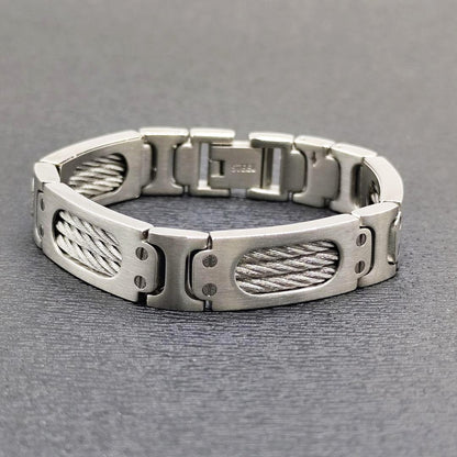 CHARRIOL Cable Bracelet Bangle Silver Stainless Steel Unisex Box 16.5cm 6.5in