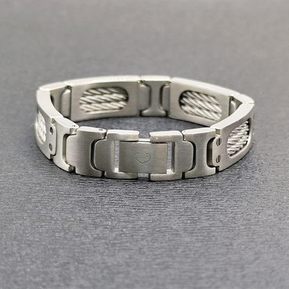 CHARRIOL Cable Bracelet Bangle Silver Stainless Steel Unisex Box 16.5cm 6.5in