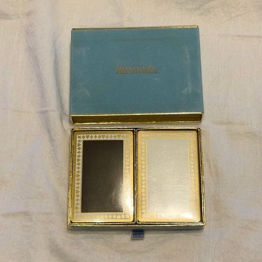 Vintage Tiffany & Co White Black Playing Cards 2 Deck Set Unopened Unused