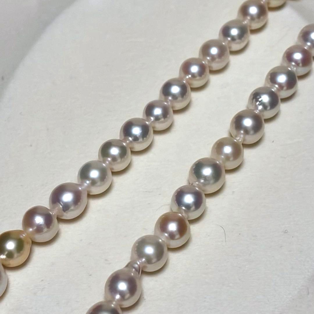Akoya Pearl Necklace Baroque 7.0-7.5mm White Pink K14 Gold Clasp 41cm 16.1in