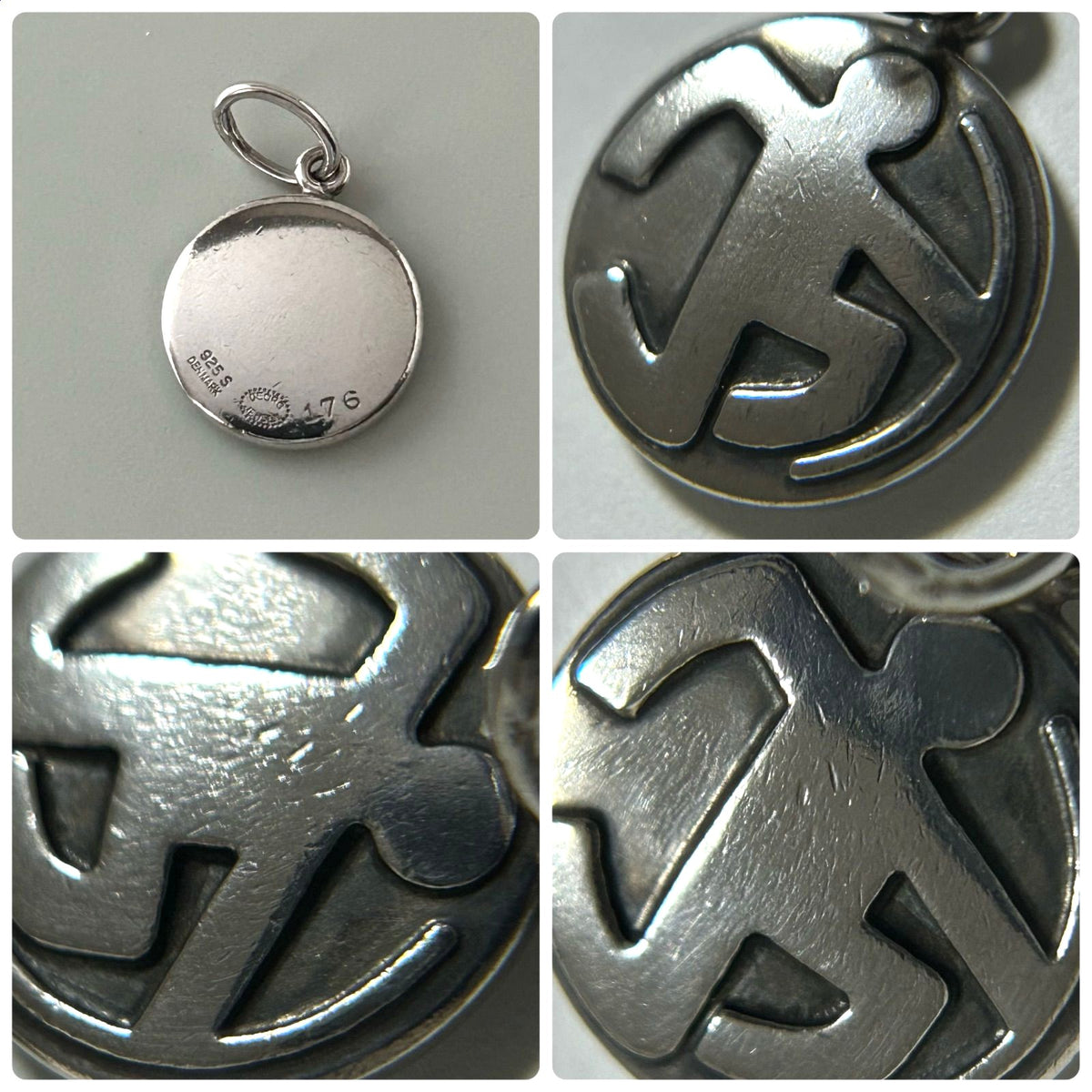 Georg Jensen 176 Pendant Top Sterling Silver 925 Denmark 0.57x0.57in Used Auth