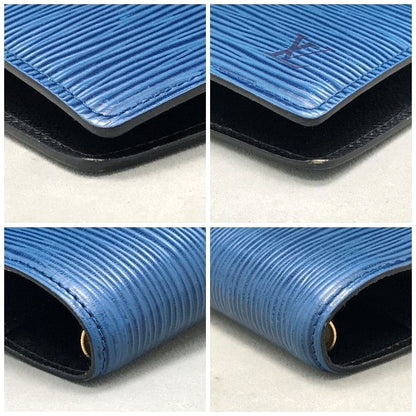 Louis Vuitton Agenda PM Notebook Cover Epi Leather Blue Gold HW 10x14.3cm Spain